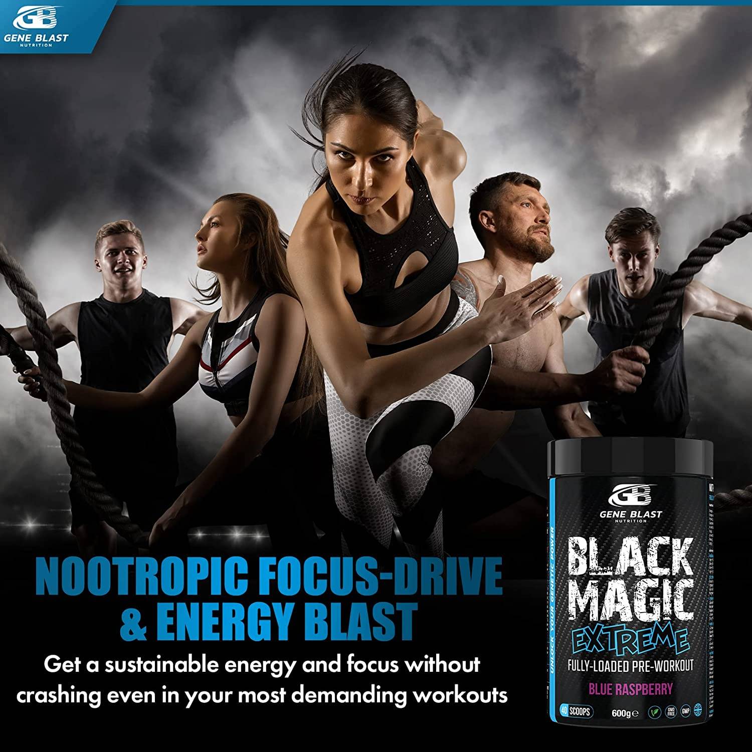 Gene Blast Black Magic Pre Workout Powder 40 Servings